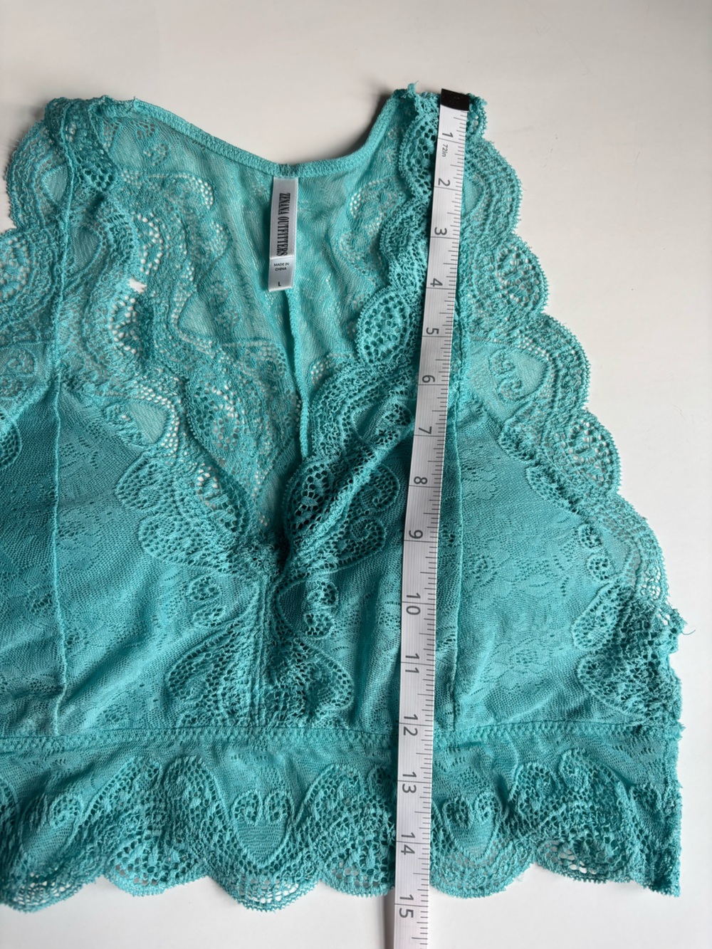 Zenana Turquoise Lacy Bralette - Size L - Picture 6 of 7